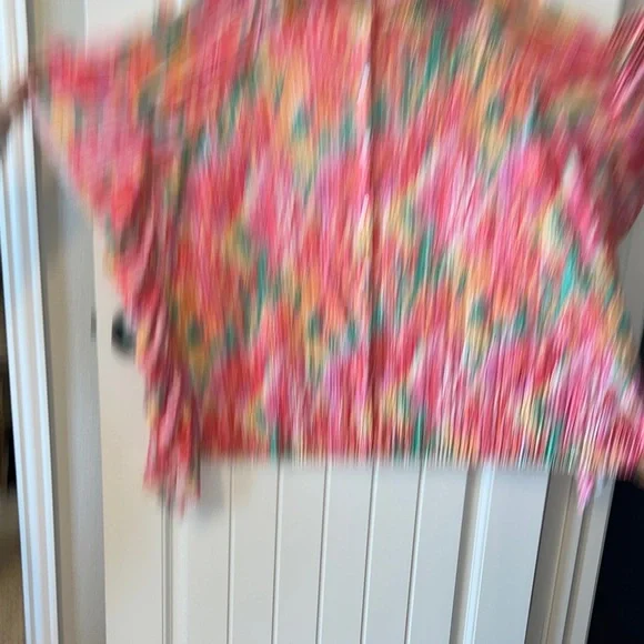 Fantastic Fawn Floral Poncho/Top/Mini Dress -Size Small - Picture 3 of 8